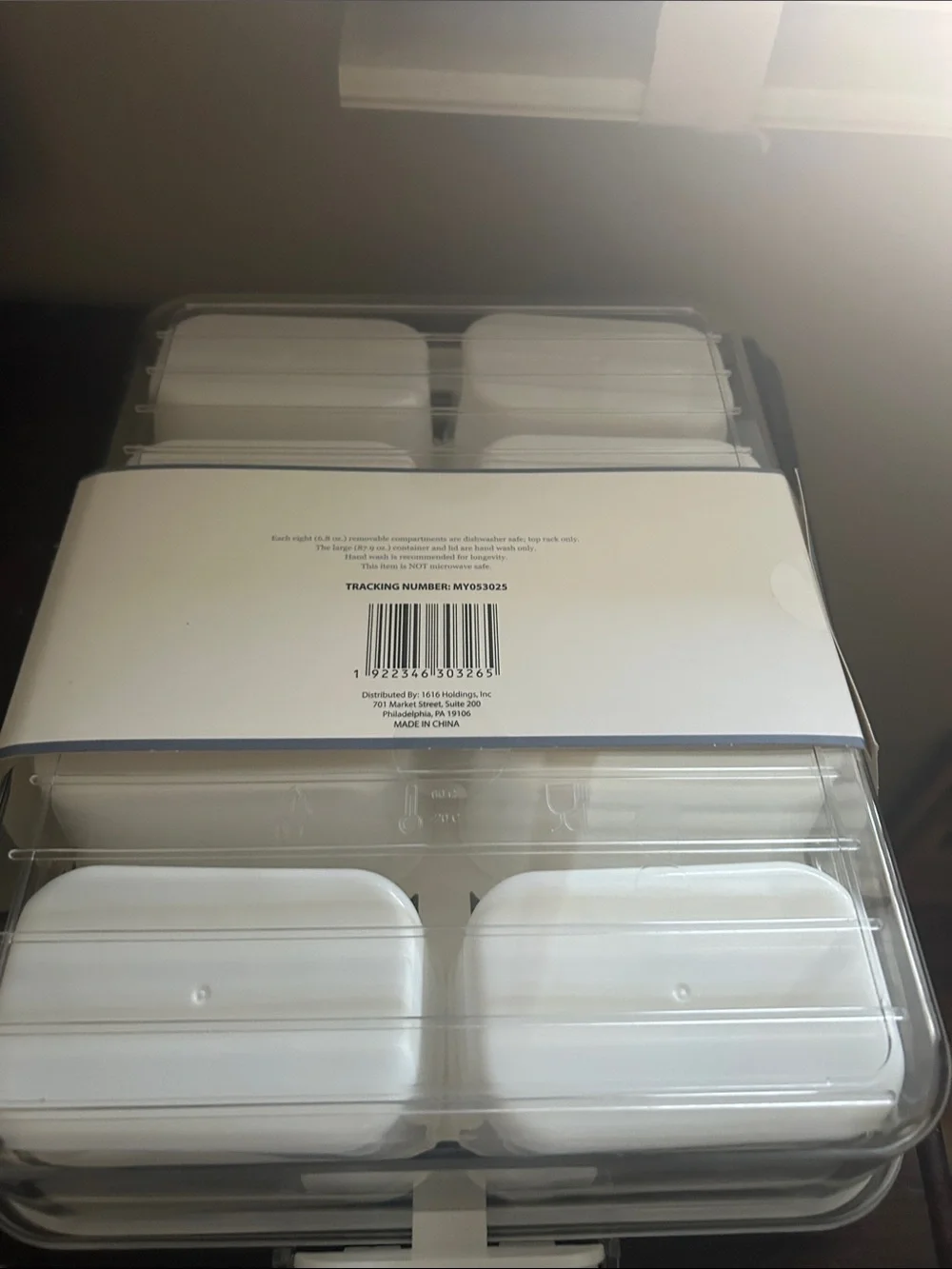 Room Room Clear Snack Serving Tray with Removable Compartments - Clear/White